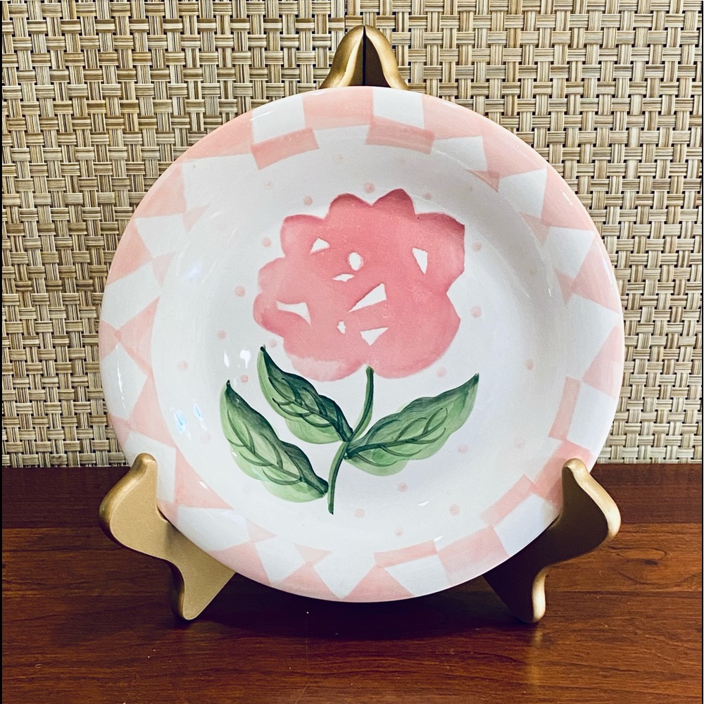🌟HP🌟VTG 1990-2000 Set of 4 Folk Art Floral Dessert/Salad Plates - Picture 4 of 10